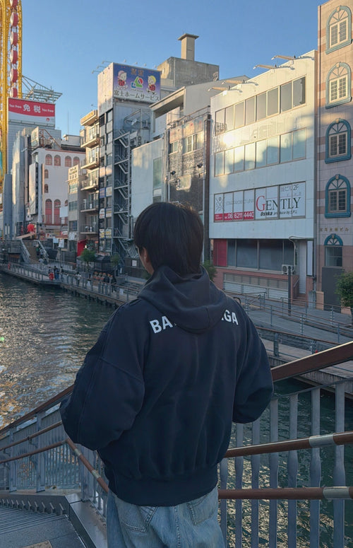 Balenciaga Patchwork Hooded Cotton Jacket