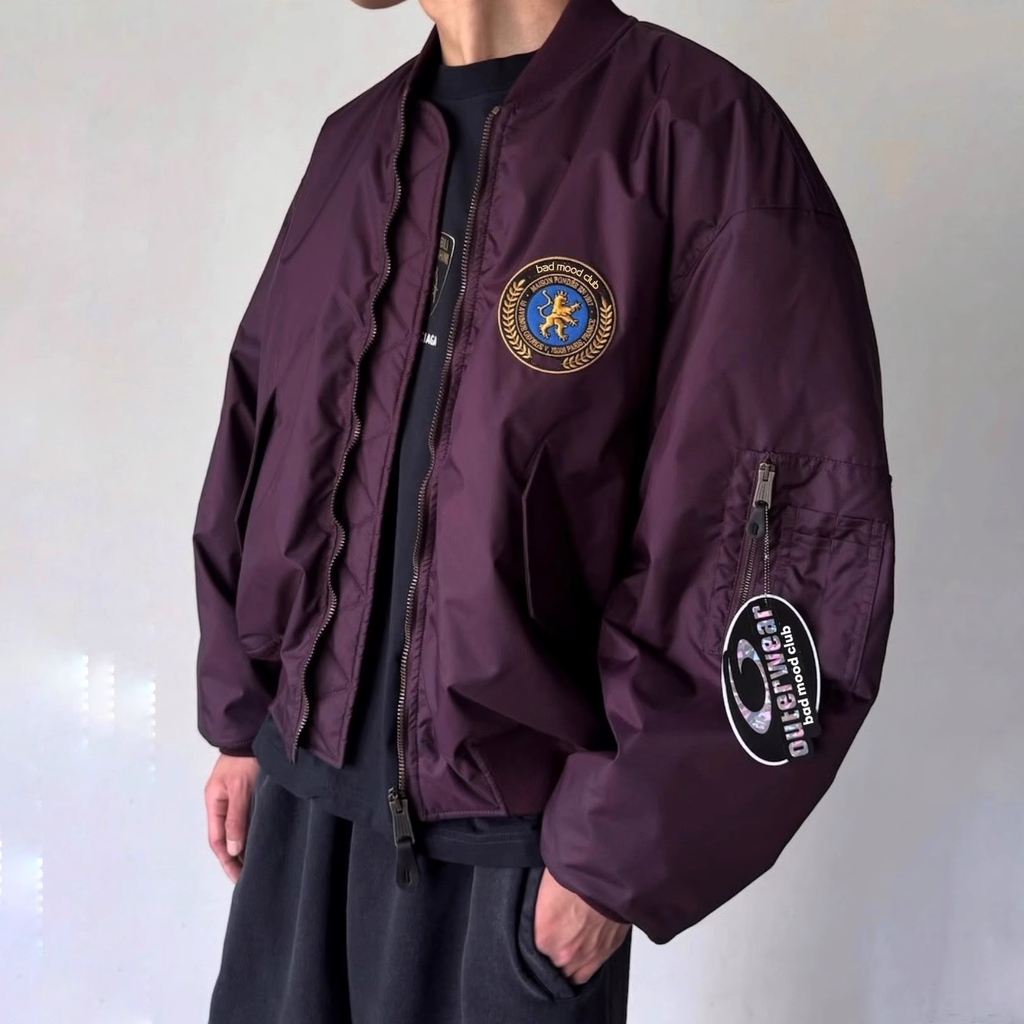 Balenciaga Manchester United Lion Badge Flight Jacket