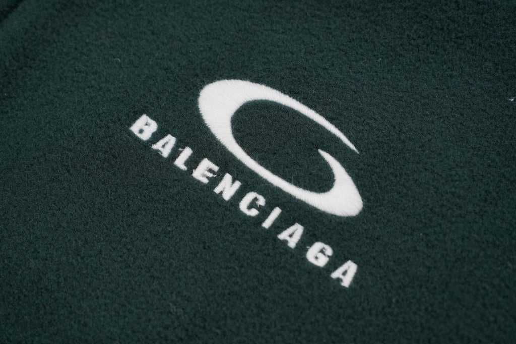 Balenciaga Five-Bar Polar Fleece Jacket Green