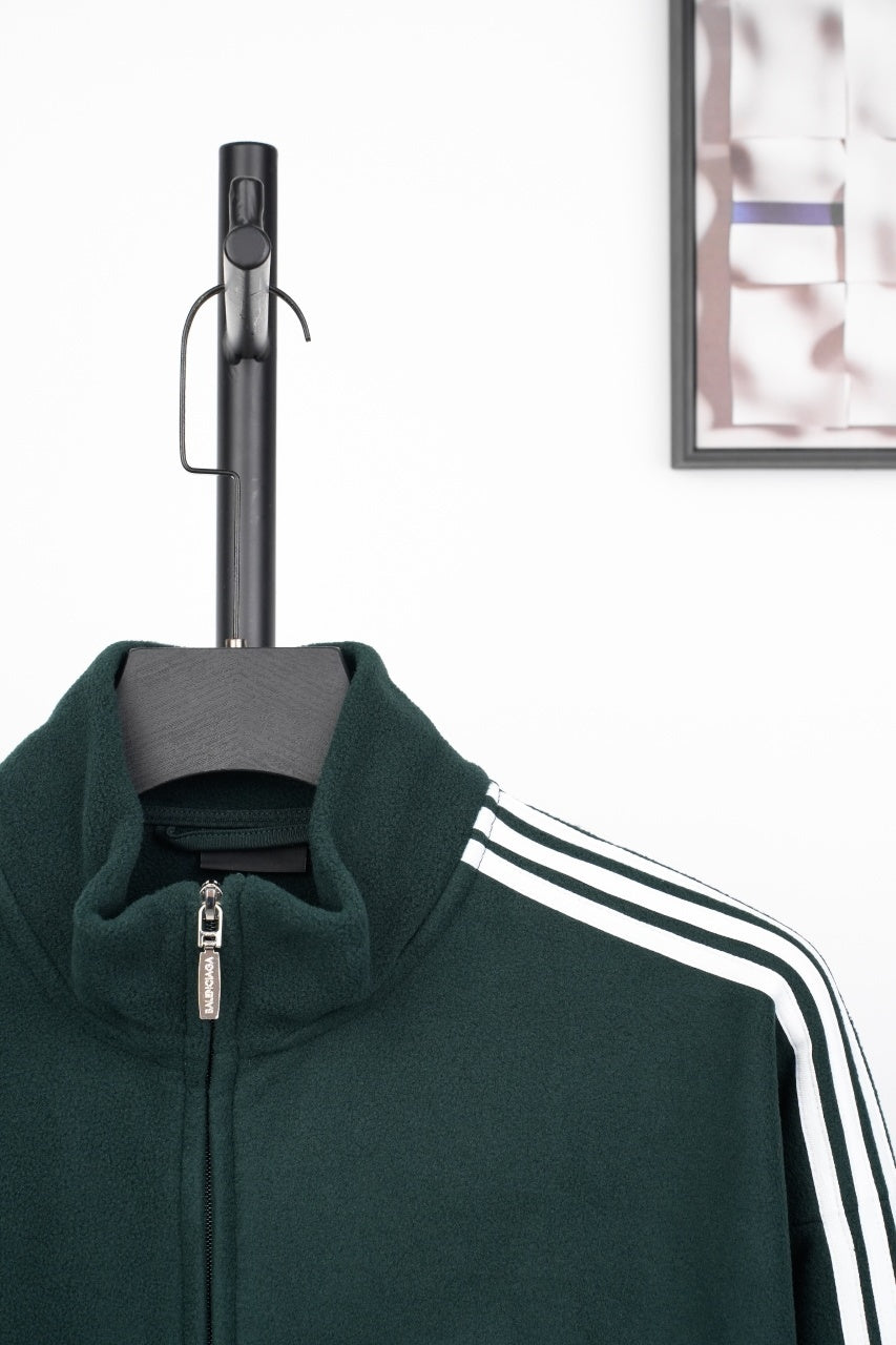 Balenciaga Five-Bar Polar Fleece Jacket Green