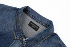 Balenciaga Blue Denim Jacket with Silver Tape Print