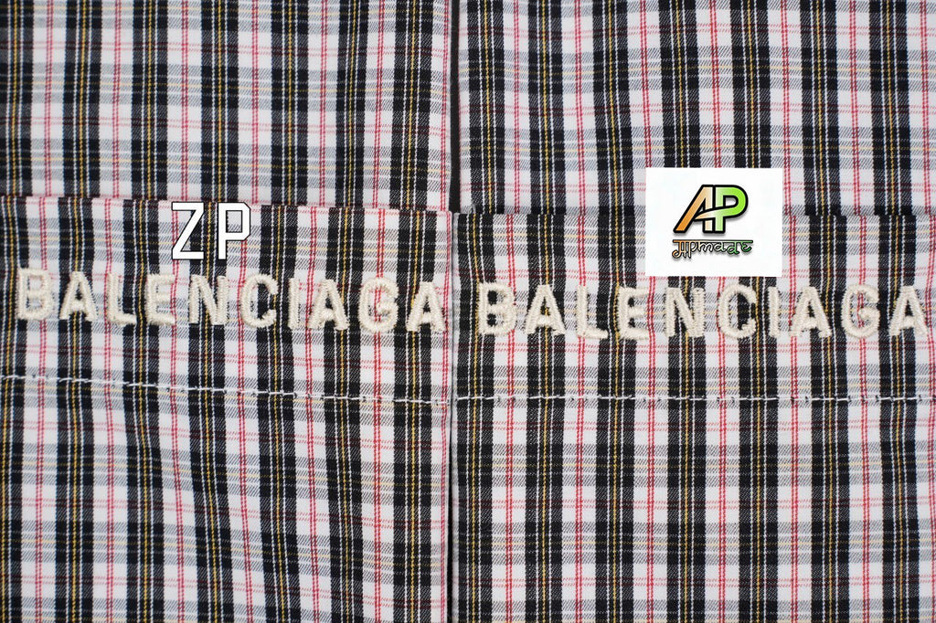Balenciaga Paneled Plaid Hooded Jacket