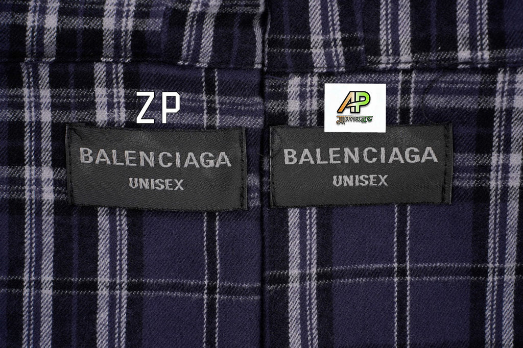 Balenciaga Purple Plaid Zipper Hooded Jacket