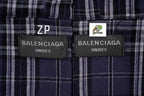 Balenciaga Purple Plaid Zipper Hooded Jacket