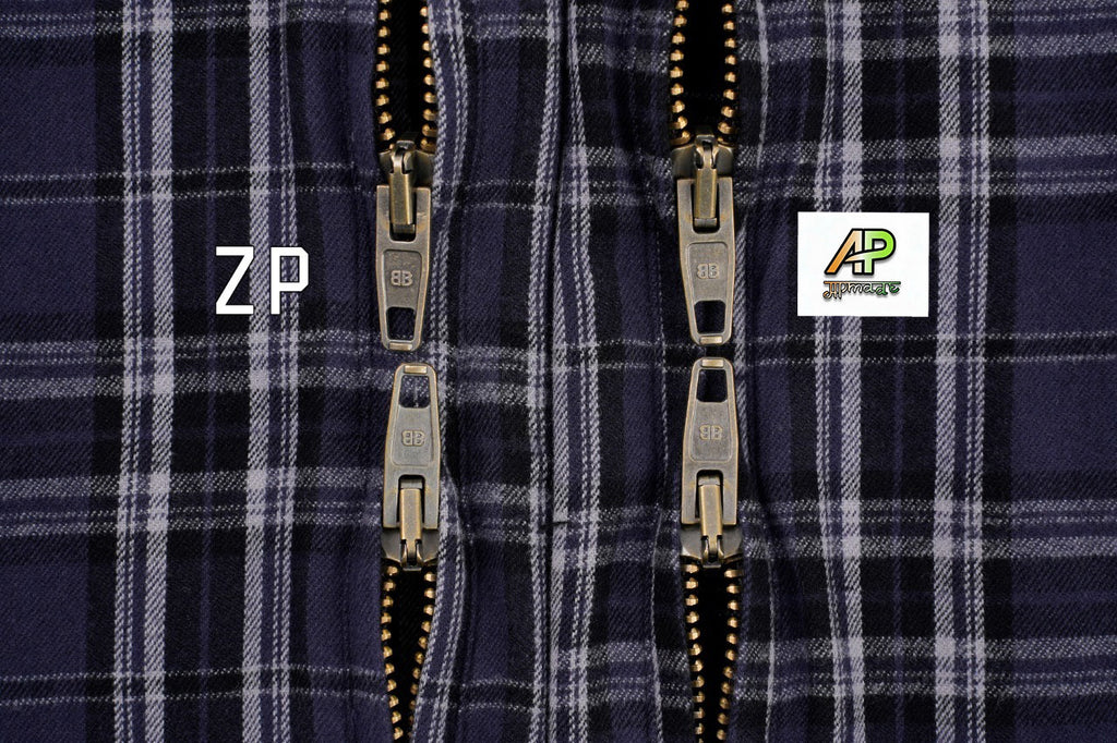 Balenciaga Purple Plaid Zipper Hooded Jacket