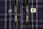 Balenciaga Purple Plaid Zipper Hooded Jacket