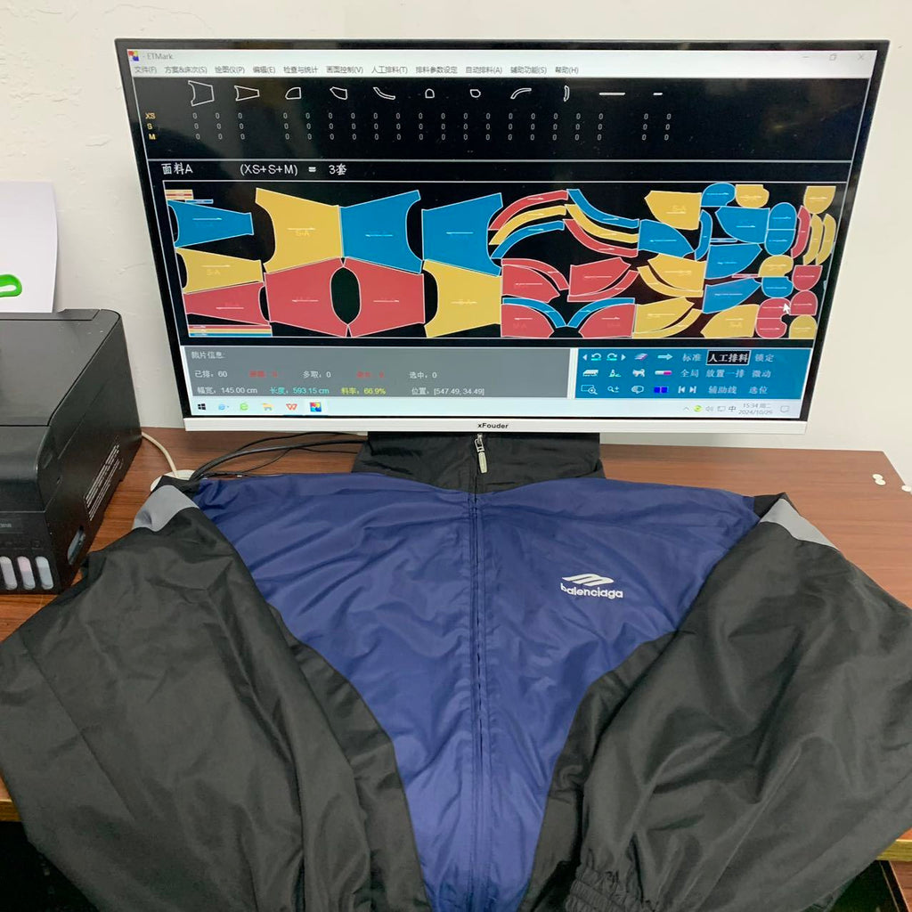 Balenciaga Three-Color Polyester Technical Jacket
