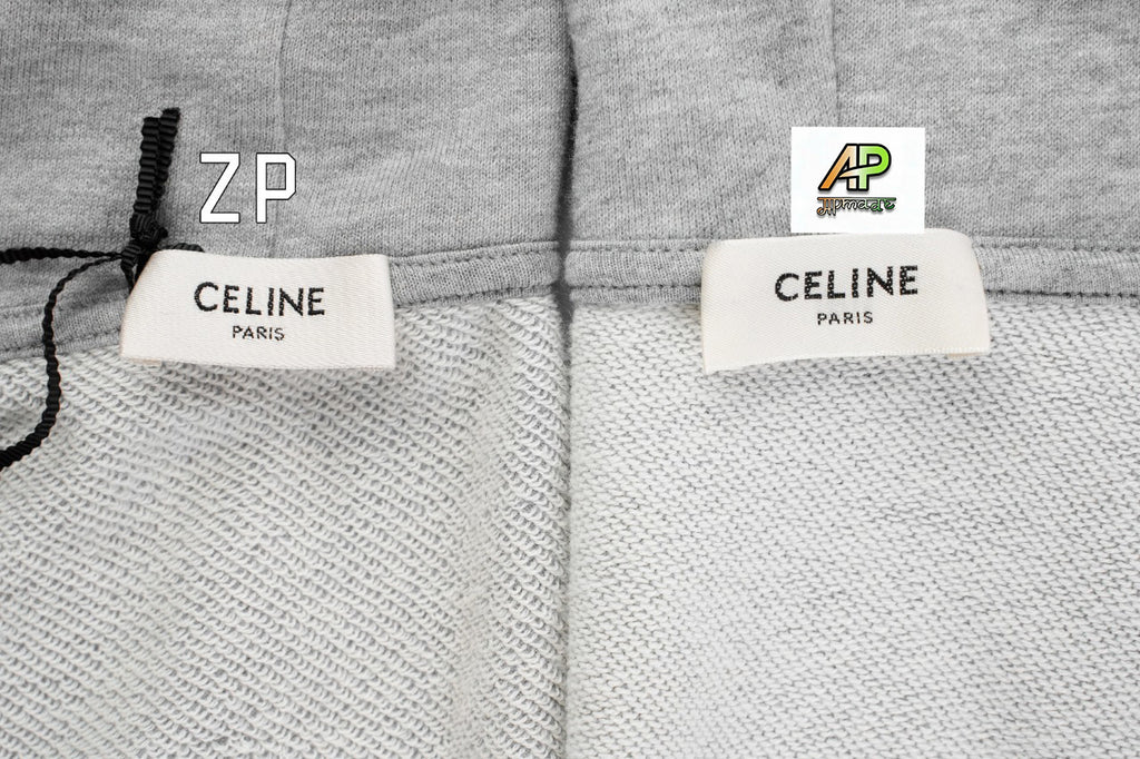 Celine Grey Embroidered Zip Hoodie