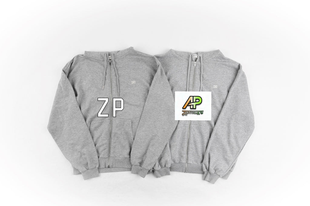 Celine Grey Embroidered Zip Hoodie