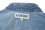 Loewe Laser Burnished Leather Logo Denim Jacket