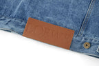 Loewe Laser Burnished Leather Logo Denim Jacket