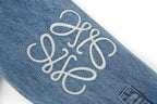 Loewe Laser Burnished Leather Logo Denim Jacket