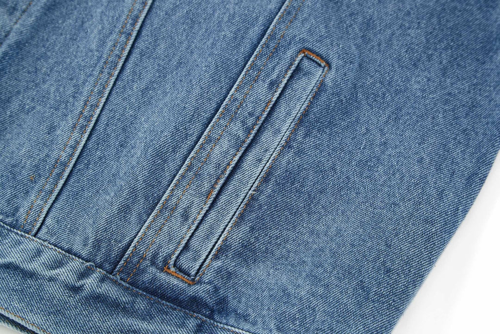 Loewe Laser Burnished Leather Logo Denim Jacket