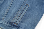 Loewe Laser Burnished Leather Logo Denim Jacket