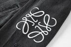 Loewe Laser Burnished Leather Logo Denim Jacket