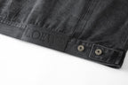 Loewe Laser Burnished Leather Logo Denim Jacket