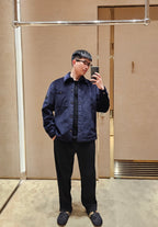 Burberry BBR Corduroy Cotton Jacket Navy Blue