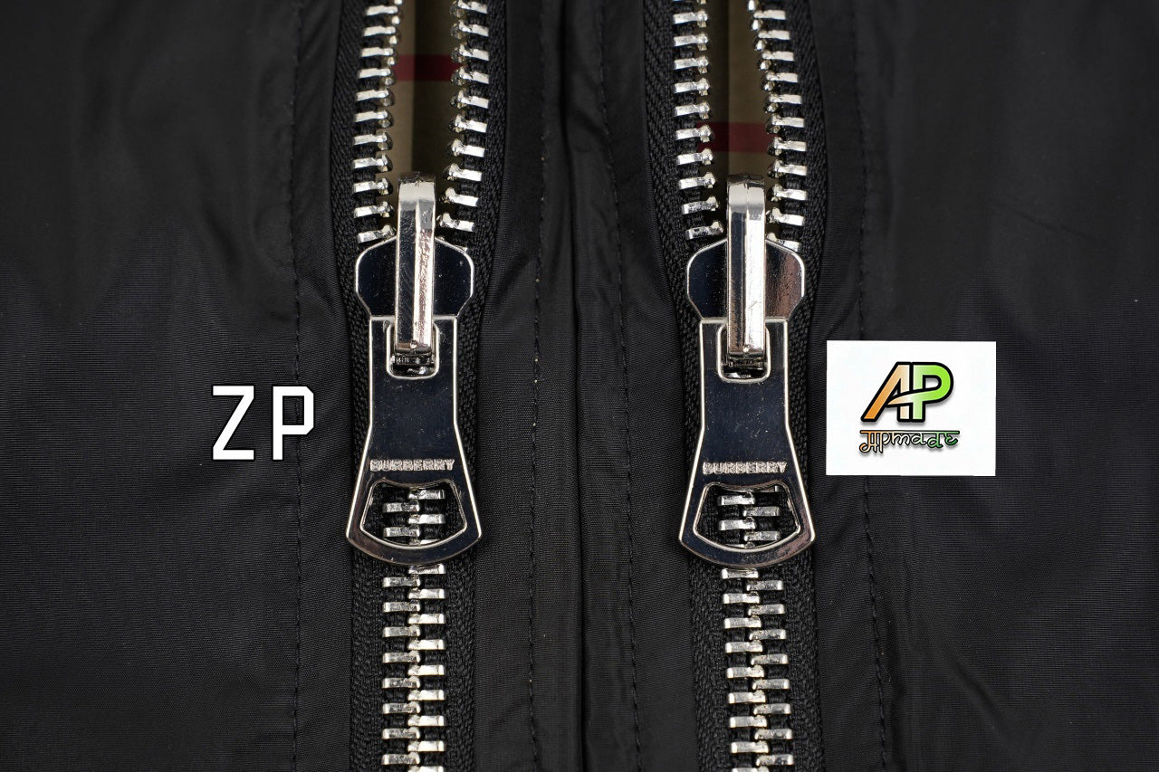 Burberry Plaid Reversible Hooded Jacket Zipper