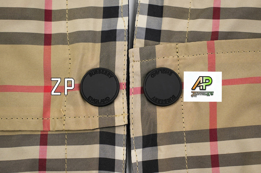 Burberry Plaid Reversible Hooded Jacket Zipper