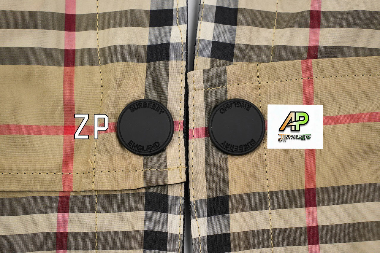 Burberry Plaid Reversible Hooded Jacket Zipper