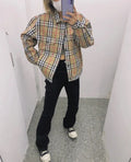 Burberry Double-Pocket Plaid Jacket