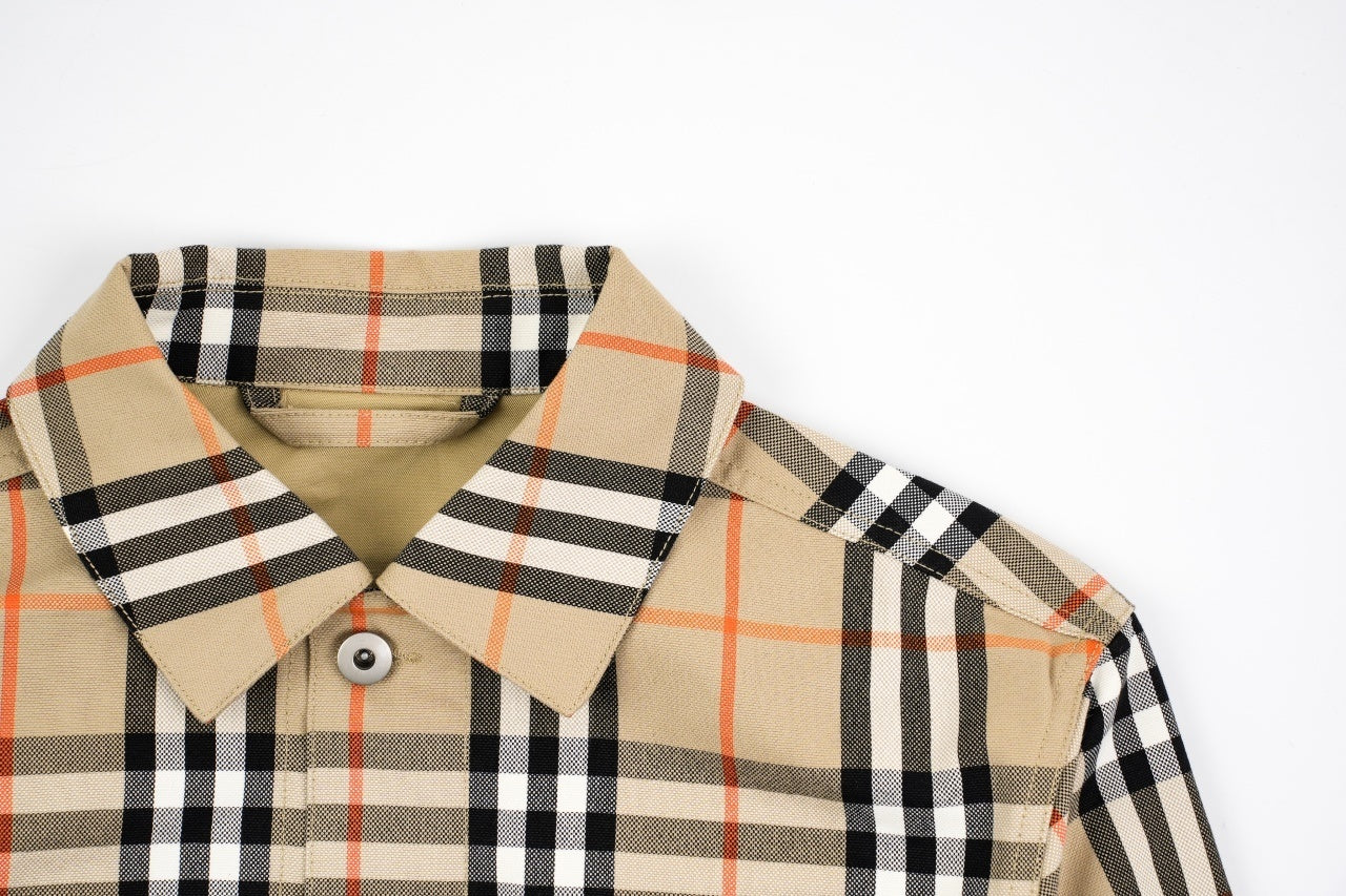 Burberry Double-Pocket Plaid Jacket
