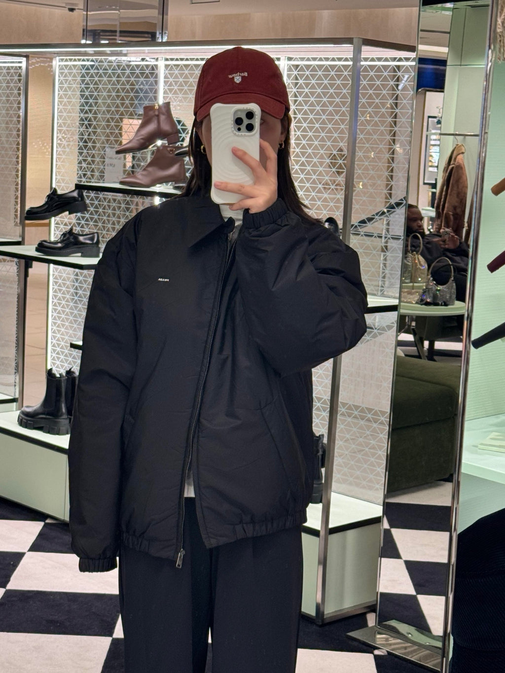 Prada Embroidered Logo Zip-Up Cotton Jacket