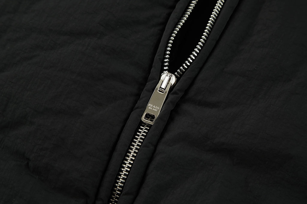 Prada Embroidered Logo Zip-Up Cotton Jacket