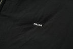 Prada Embroidered Logo Zip-Up Cotton Jacket