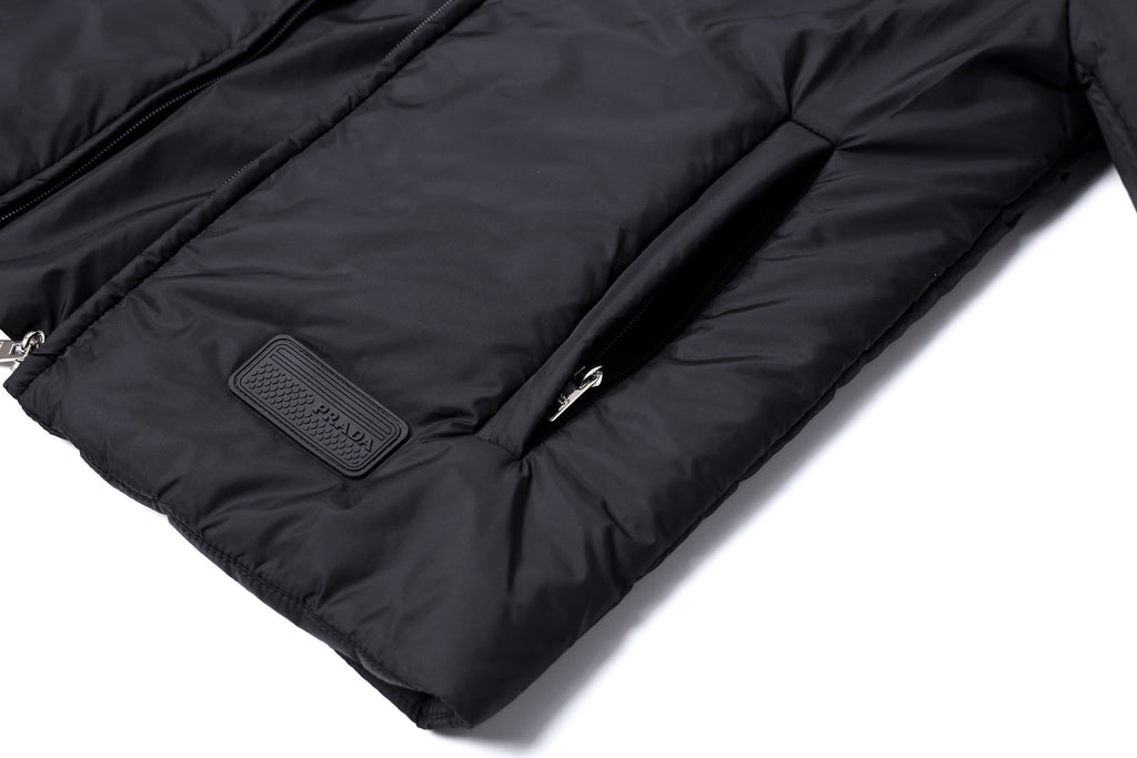 Prada Hooded Stand Collar Fabric Two-Piece Jacket
