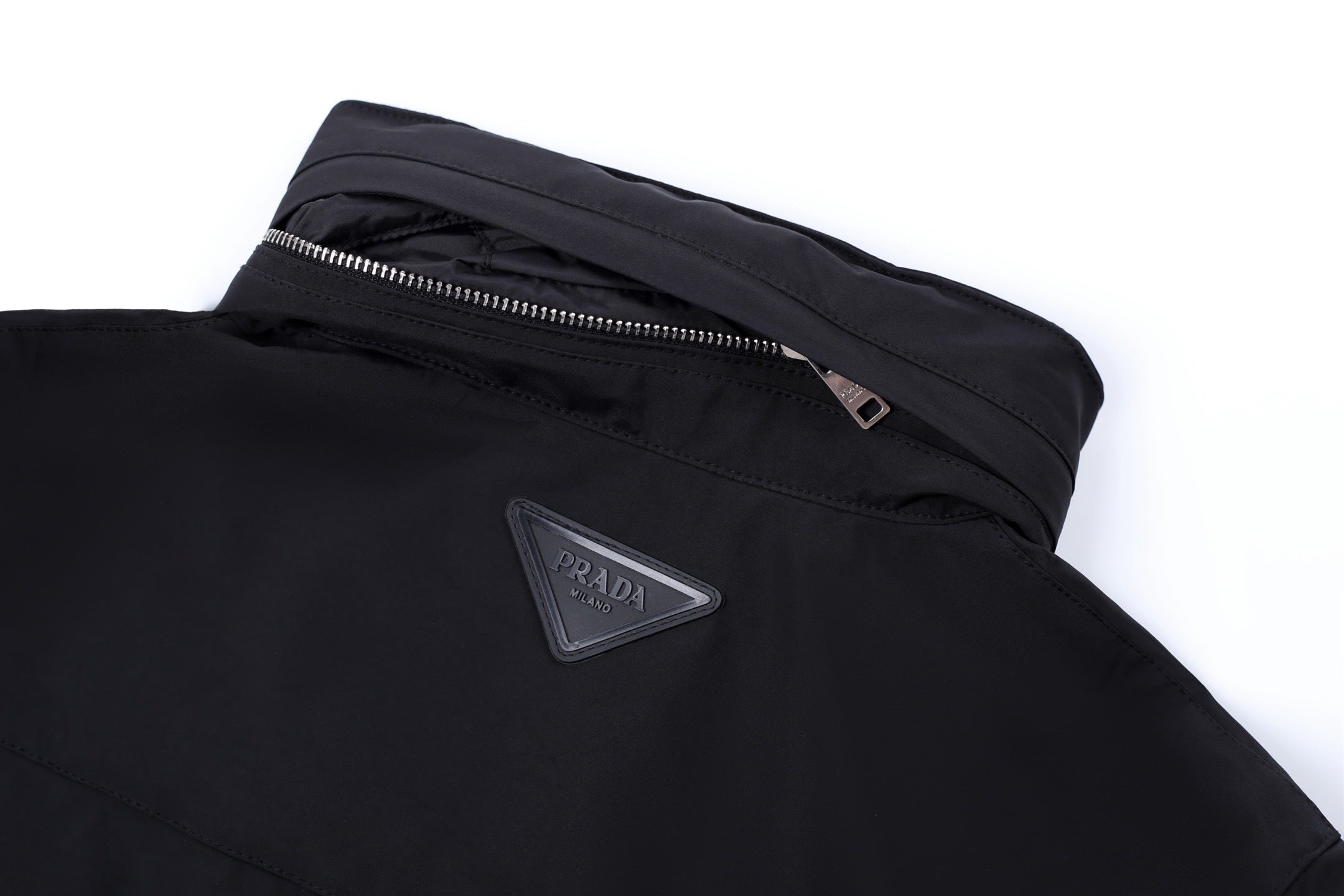 Prada Hooded Stand Collar Fabric Two-Piece Jacket