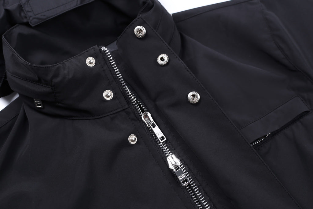 Prada Hooded Stand Collar Fabric Two-Piece Jacket