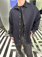 Prada Collared Loose Long-Sleeved Denim Jacket