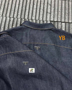 Prada Collared Loose Long-Sleeved Denim Jacket
