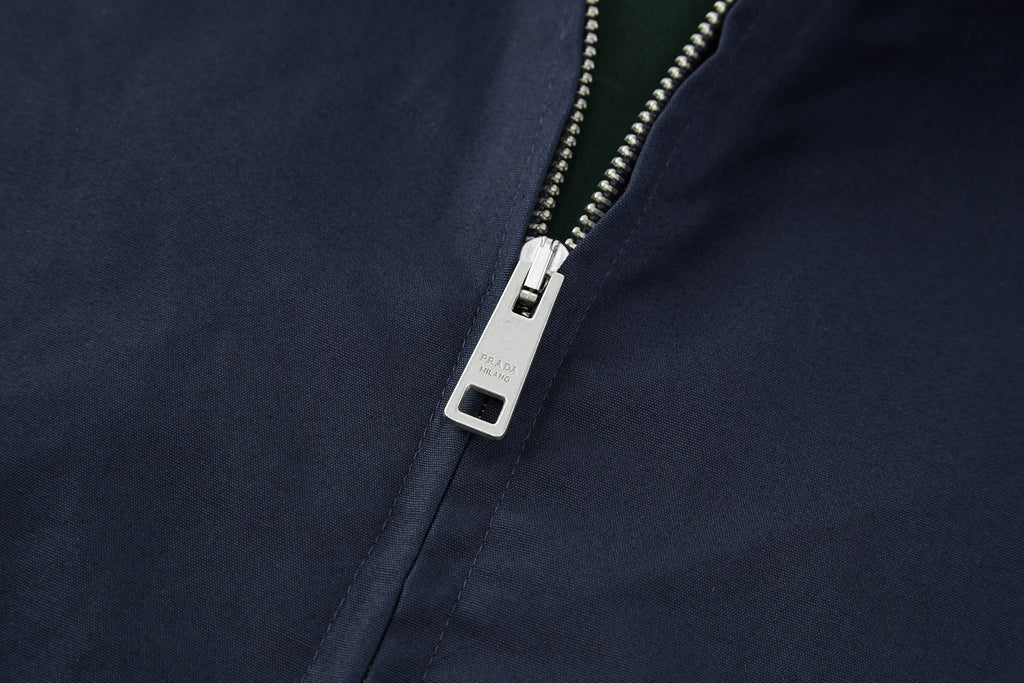 Prada Embroidered Logo Zipper Executive Jacket