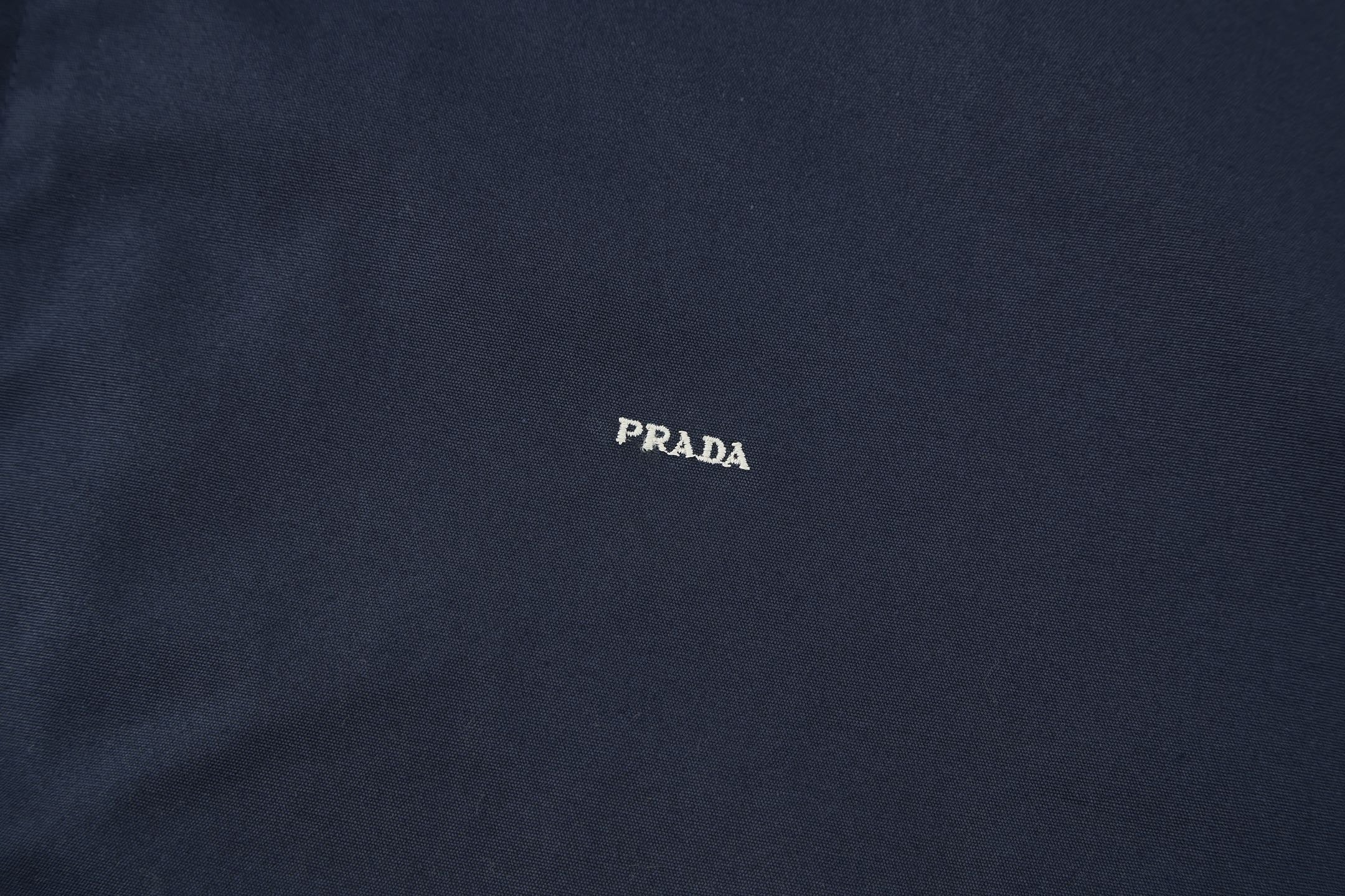 Prada Embroidered Logo Zipper Executive Jacket