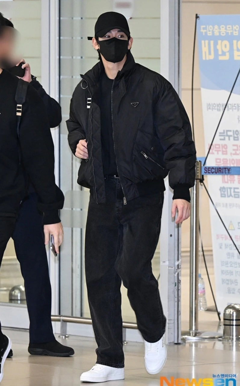 Prada Nylon Down Jacket with Metal Triangle Logo