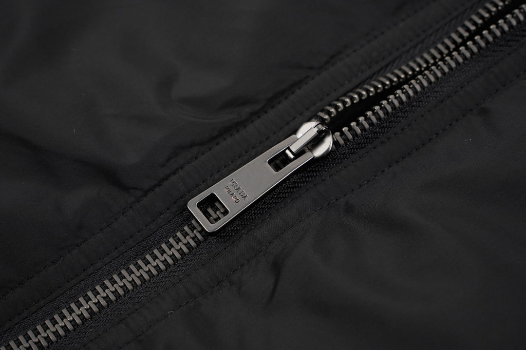 Prada Nylon Down Jacket with Metal Triangle Logo
