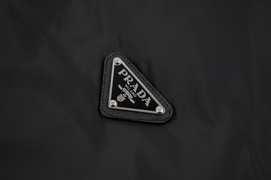 Prada Nylon Down Jacket with Metal Triangle Logo