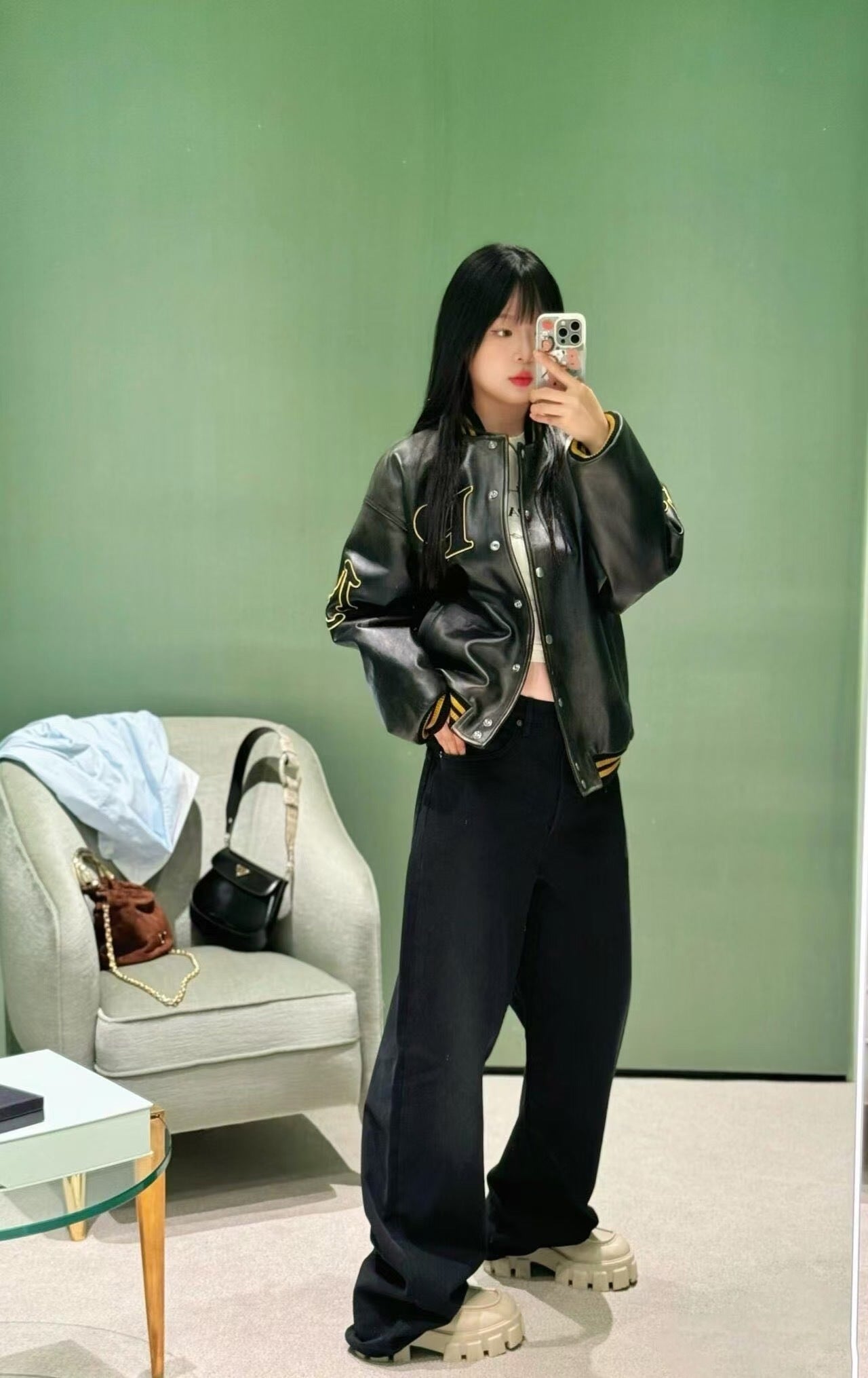 Prada Leather Flight Jacket