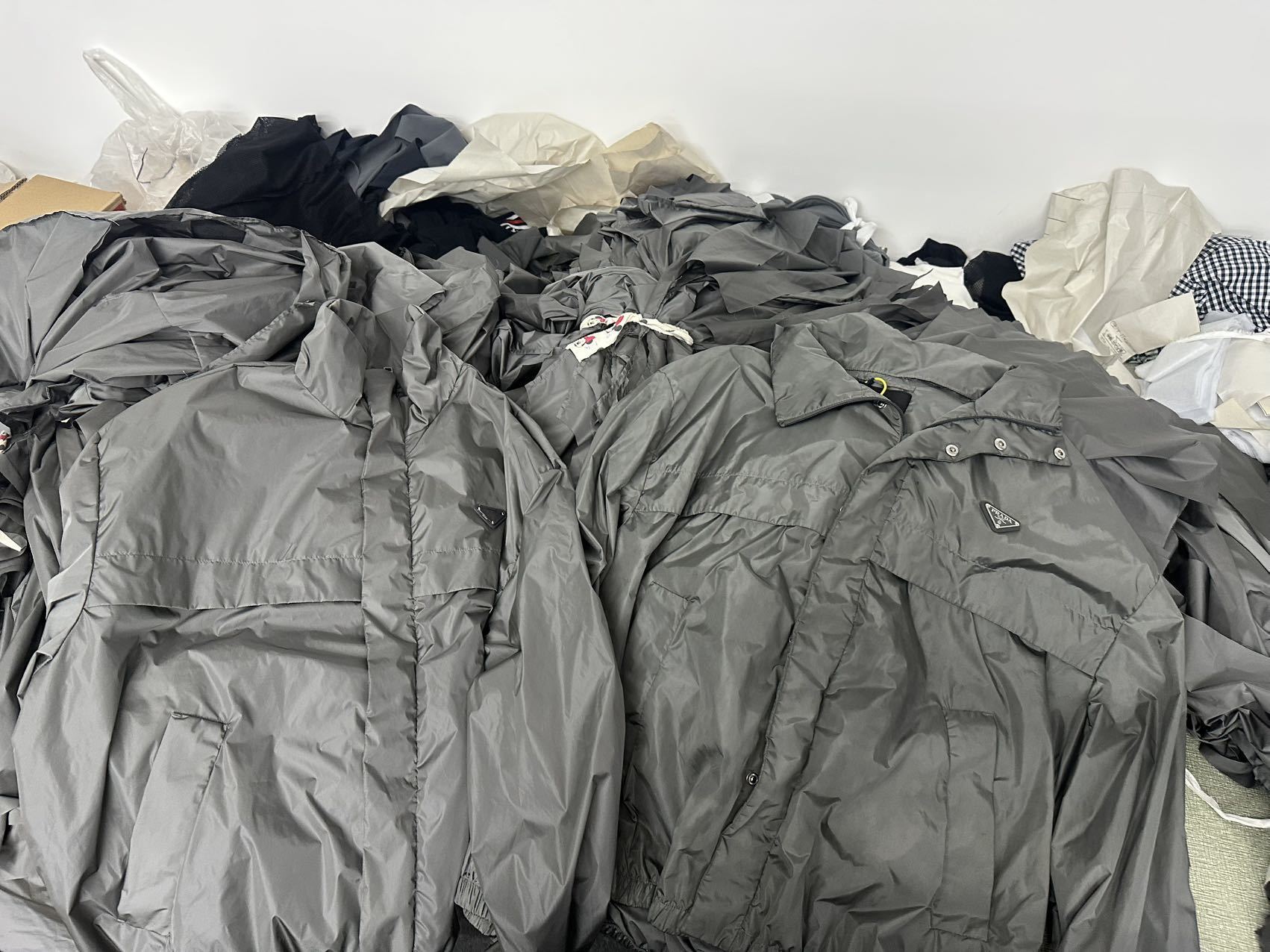 Prada Triangle Logo Lightweight Stand Collar Jacket