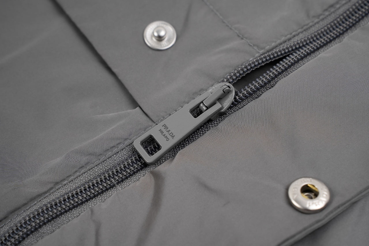 Prada Triangle Logo Lightweight Stand Collar Jacket