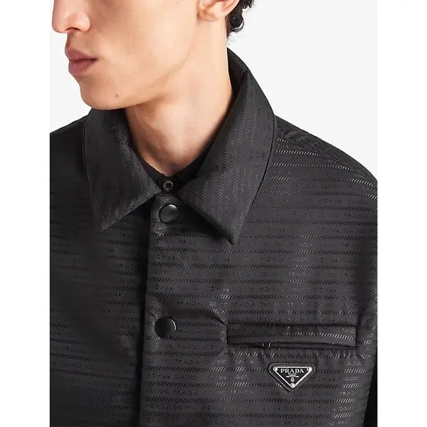 Prada Triangle Logo Jacquard Cotton Jacket