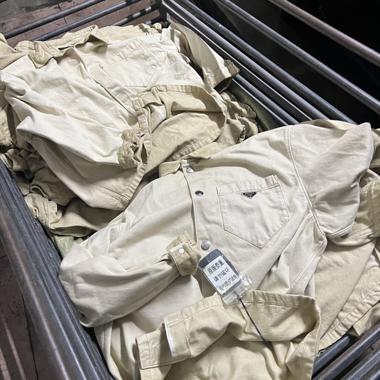 Prada Dirty-Stained Shirt Jacket