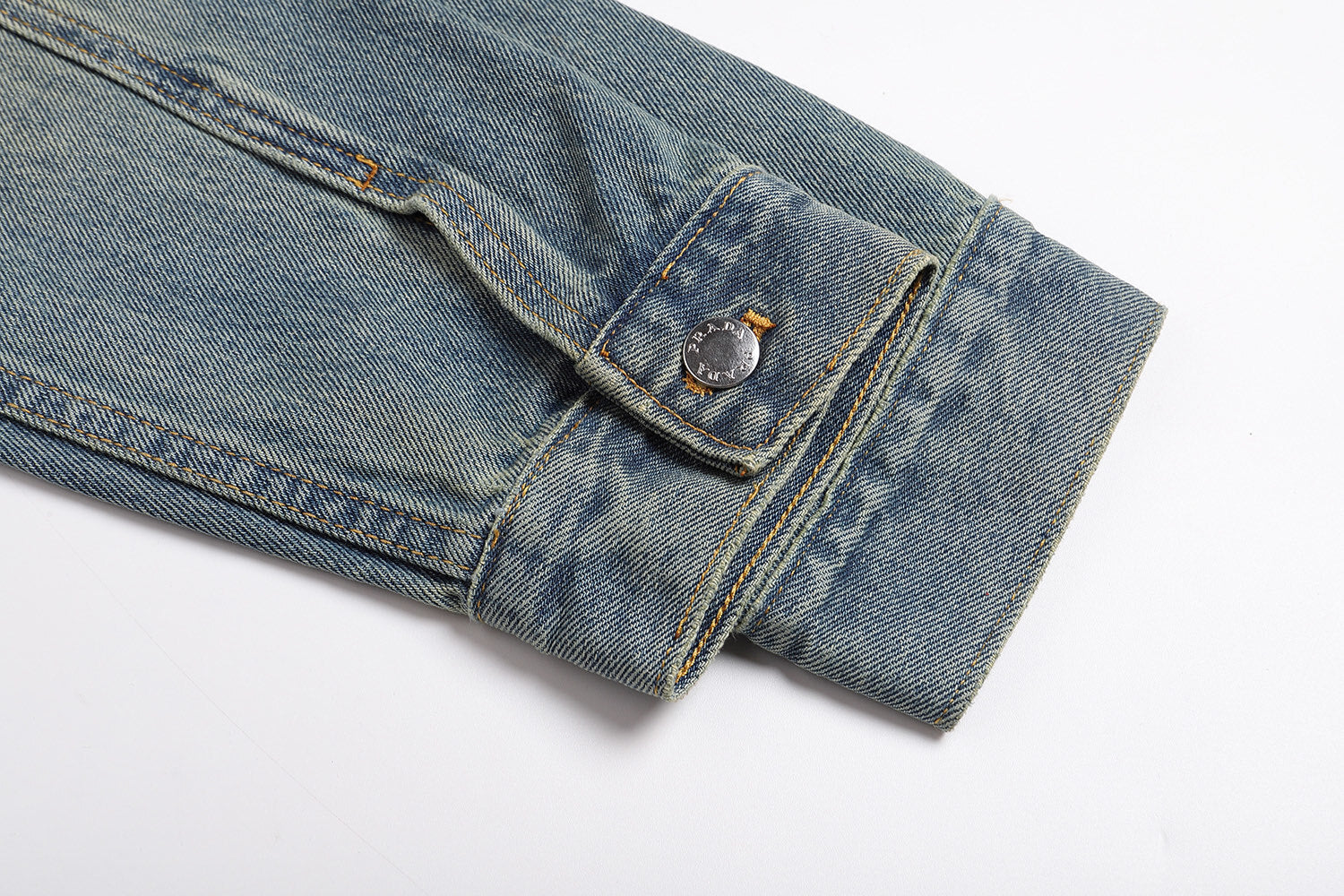 Prada Classic Solid Color Washed Casual Denim Jacket