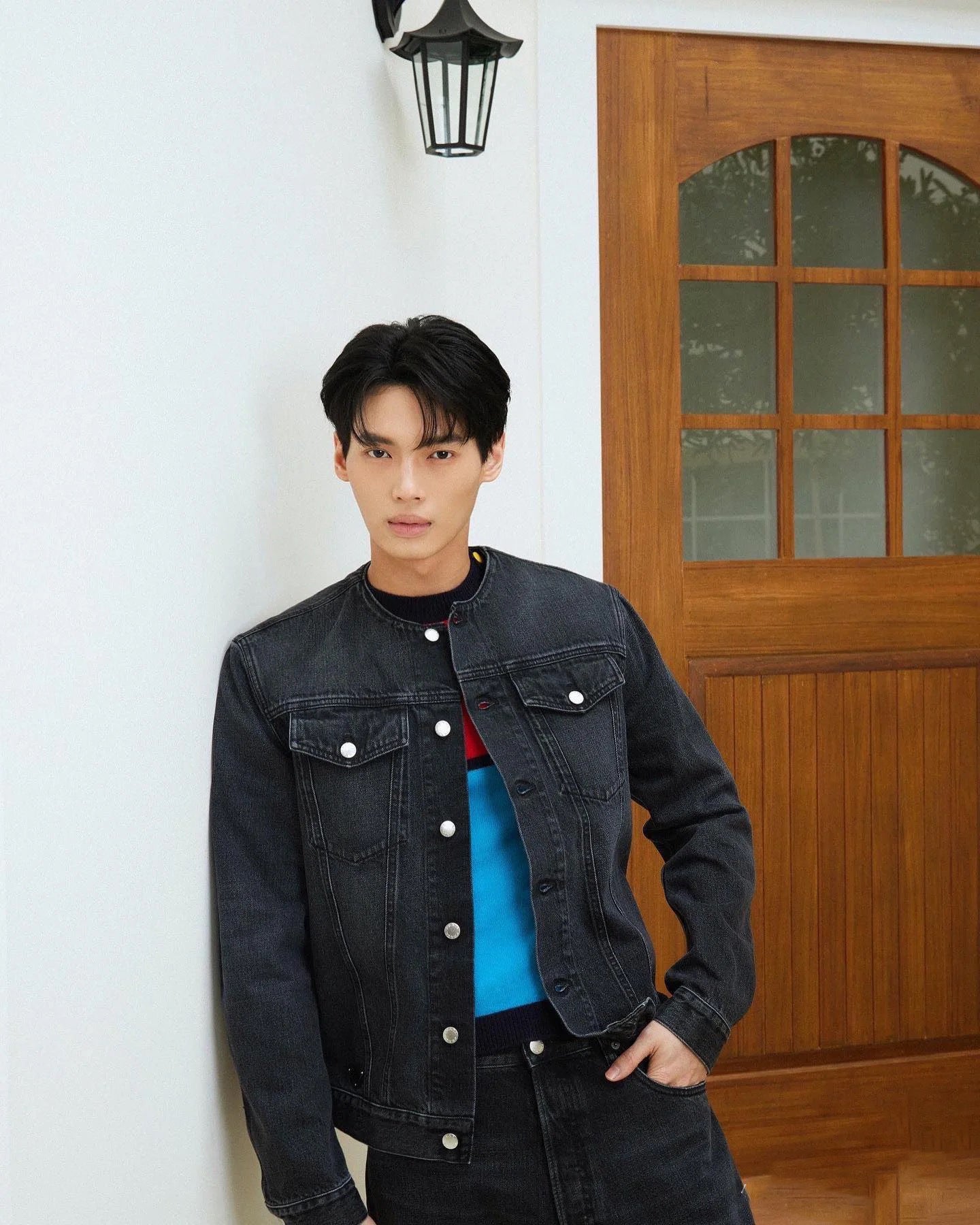 Prada Classic Solid Color Washed Casual Denim Jacket