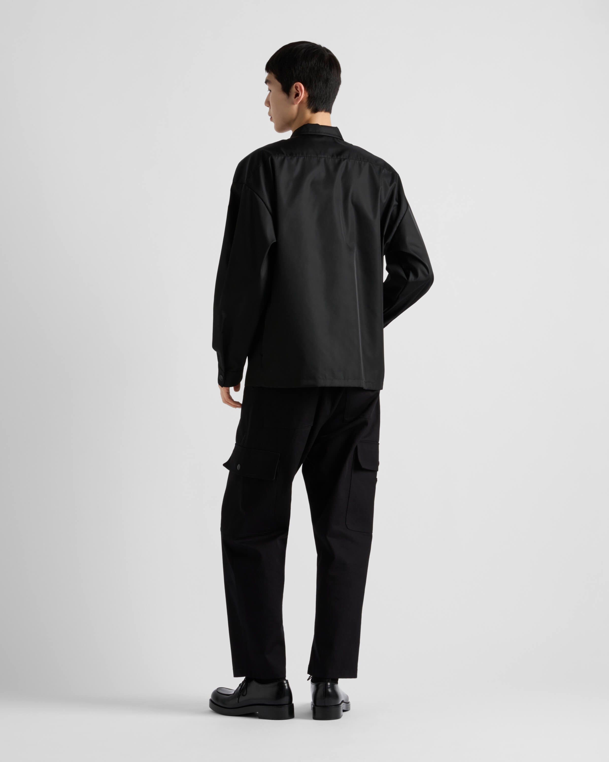 Prada Solid Color Logo Zip-Up Lapel Long-Sleeved Jacket