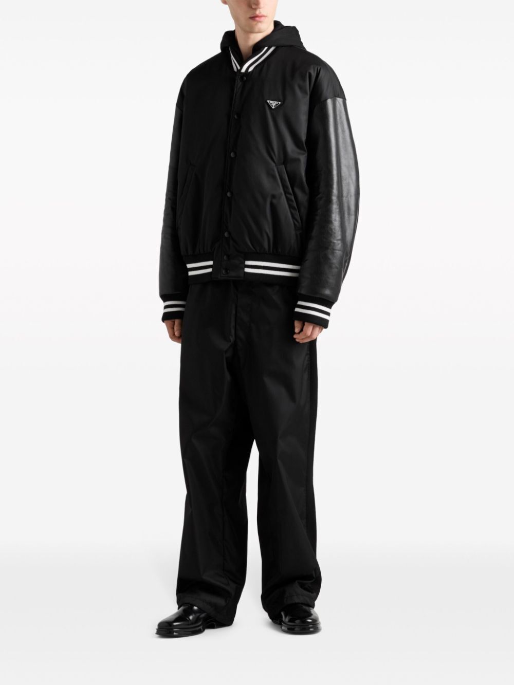 Prada Regenerated Nylon Patchwork Baseball Jacket