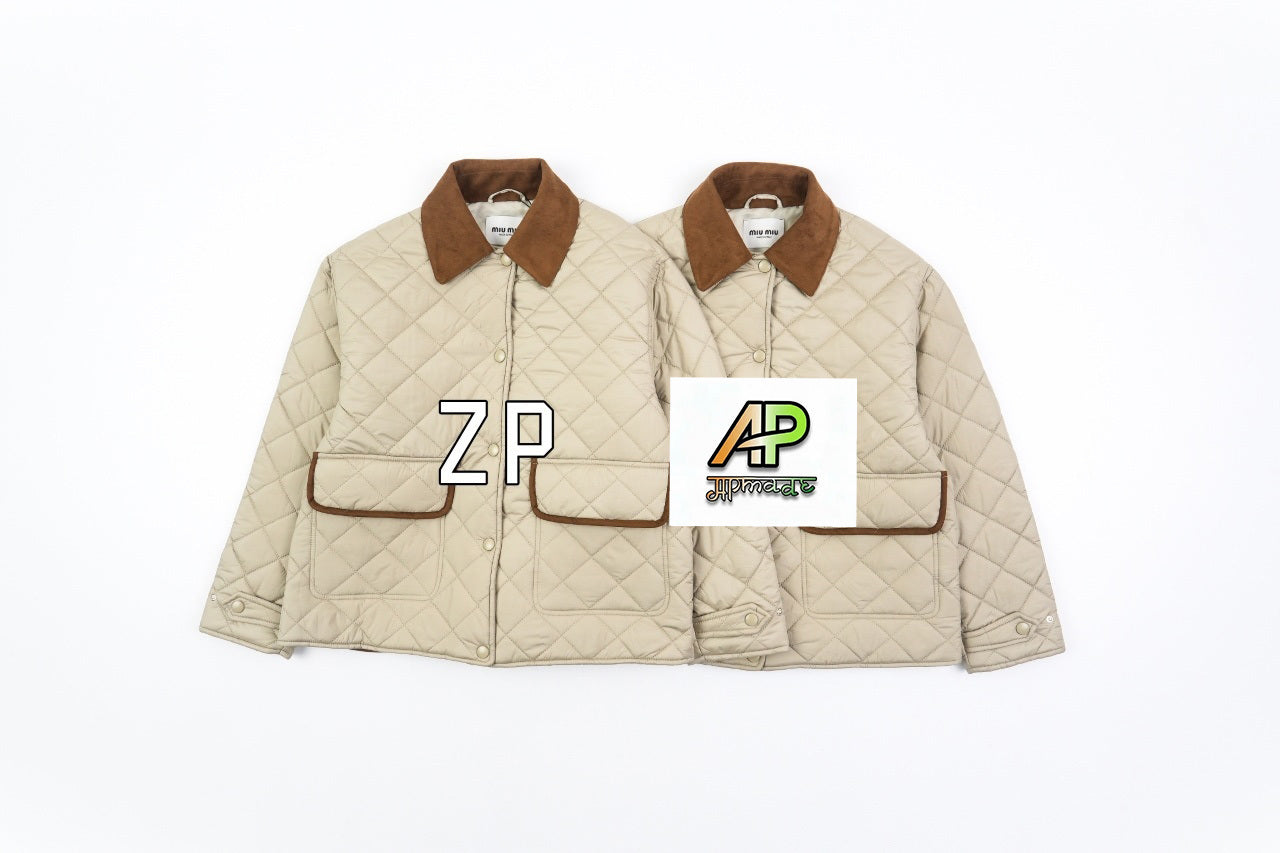 Miu Miu 25FW Diamond Quilted Cotton Jacket