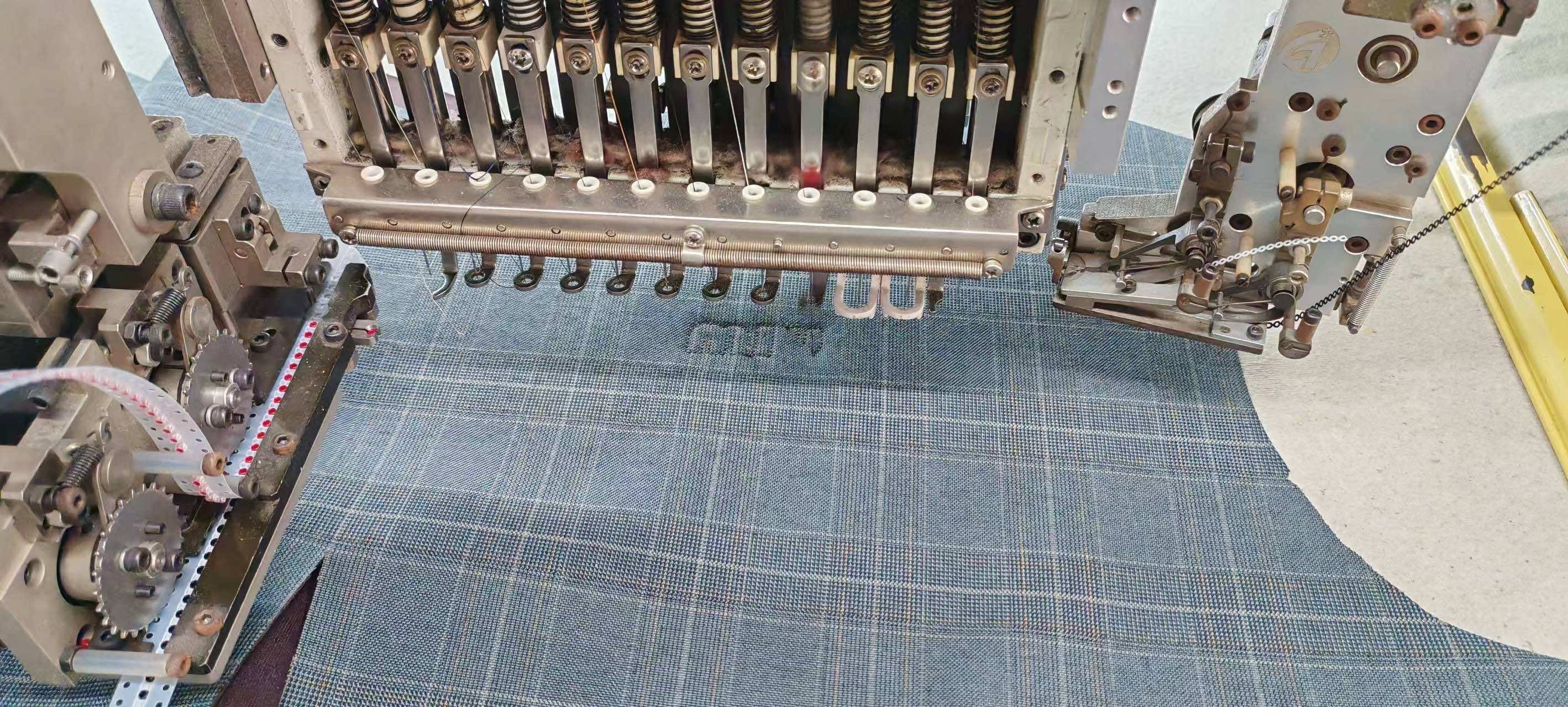 Miu Miu Collared Plaid Letter Embroidered Long-Sleeved Jacket